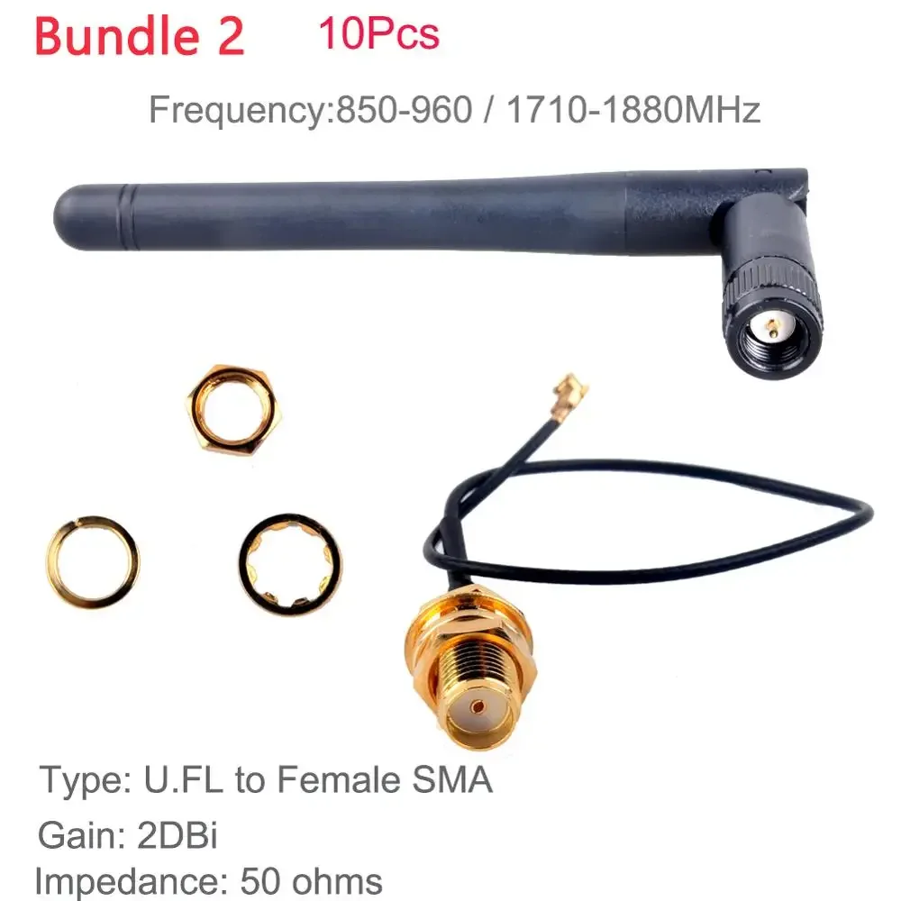 10Pcs 868MHz 915MHz GSM IPX IPEX 1.13 UF.L Antenna Built-in 2DBi / 2DBi IPEX to SMA Antenna for Lora32u4 II Lora Module Board