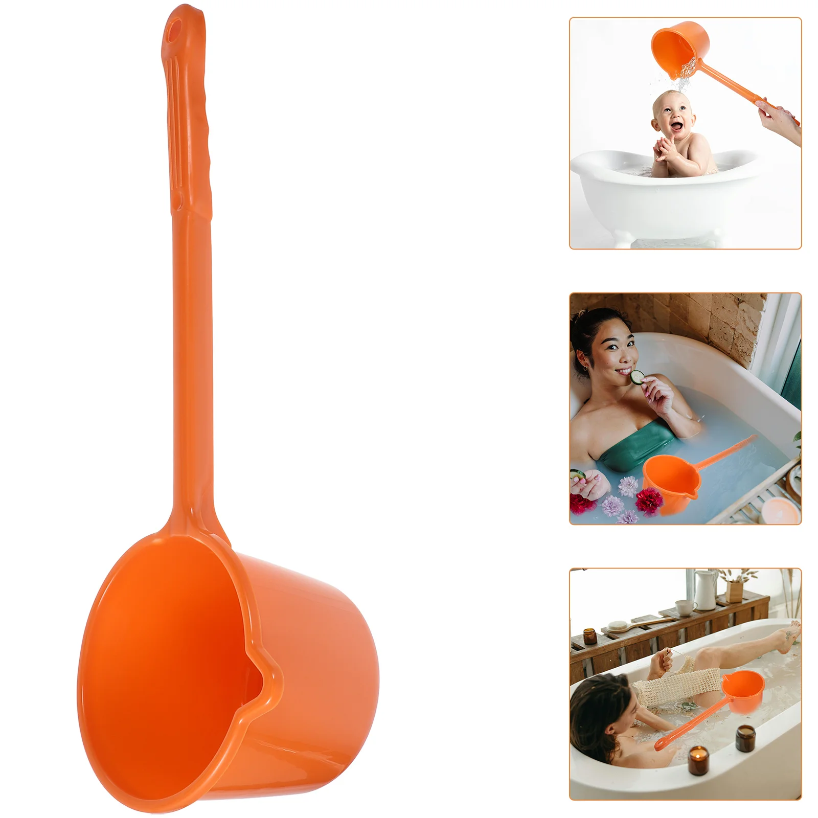 

Long Handle Water Ladle Ergonomic Thickened Handle Multipurpose Water Scoop for Bathroom Sauna Shower Kitchen Household Use