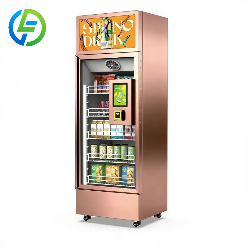 Customize AI Vending Machine SDK Touchscreen Cloud Integration for Hotels Gyms Premium Snacks Beverages Credit Card QR Code