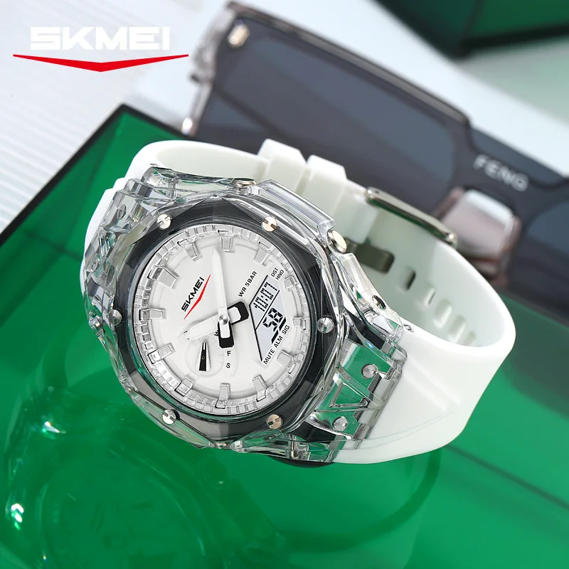 

SKMEI спортивные электронные часы 5, будильник, двойной дисплей времени, цифровые часы для мужчин и женщин, водонепроницаемые наручные часы с дневным светом