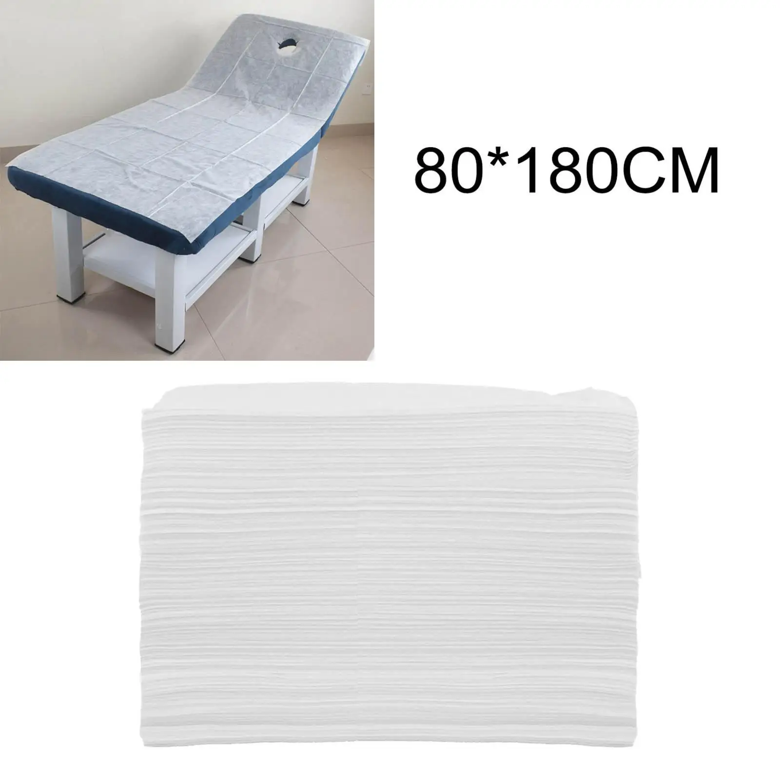 100x Disposable Bed Sheet 80x180cm Non Woven Fabric Soft Massage Bed Cover for Salon SPA Hotel Stretcher Elderly Care Travel