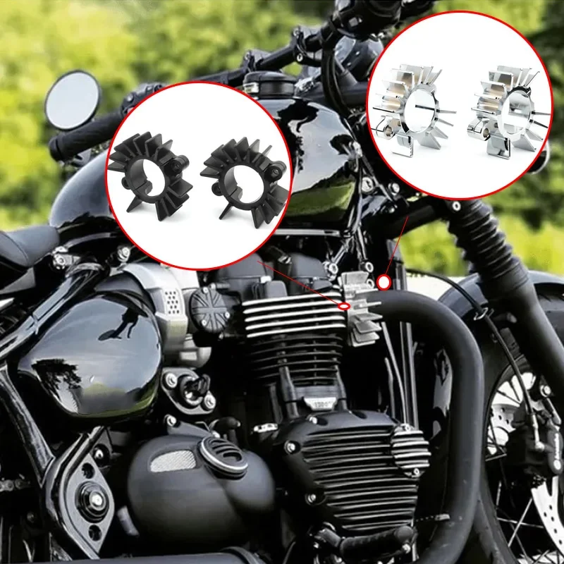 

For Triumph Bobber Black T100 T120 Scrambler 1200 Street Twin 2016- Motorcycle Retro exhaust head heat sink Cooling fin