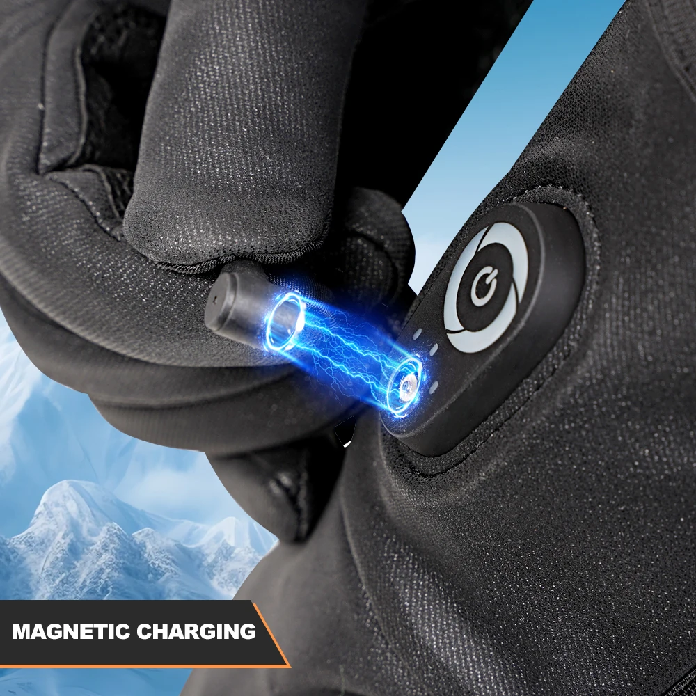 Guante calefactor deportivo eléctrico con batería de litio recargable para invierno, guantes calefactables con batería de 7,4 V y 2200Mah para montar en bicicleta