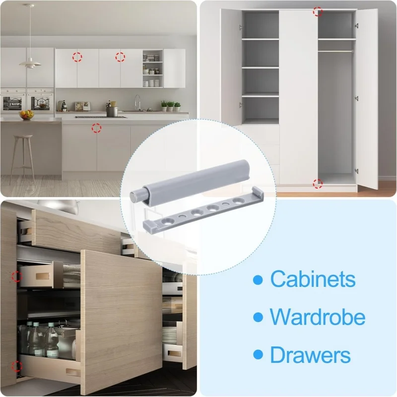 5/10Pcs Cabinet Push to Open Door Catches,Magnetic Latch,Closet Door Soft Touch Push Close,Drawer Opener,Wardrobe Closure Closer