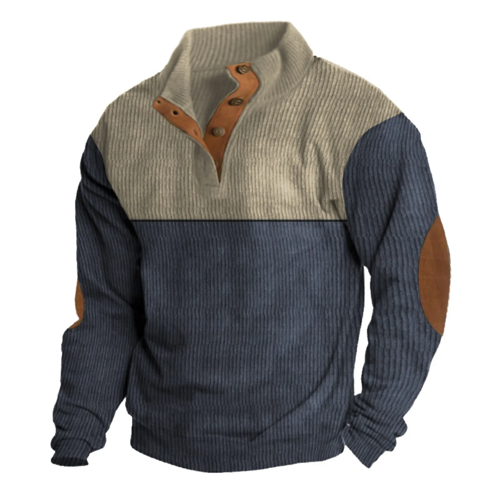 

Men'S Corduroy Hoodie Winter Fashion Jacket Long Sleeve Thick High Neck Printed Patchwork Hoodie Cardigan Male Jacket Streetwear