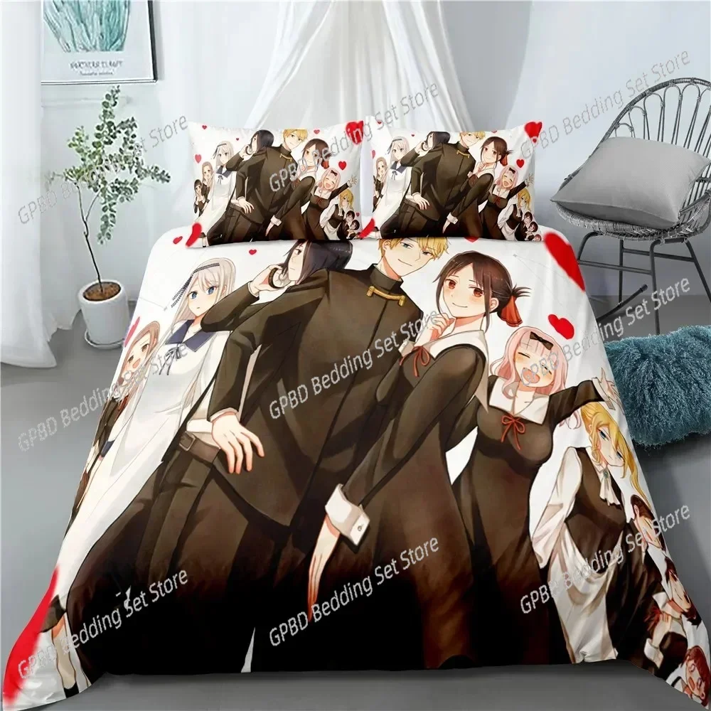 

3D Printed Anime Kaguya-sama Love is War Comfortable Duvet Cover Pillowcase Bedding Set Children Bedroom Decoration Home Textile
