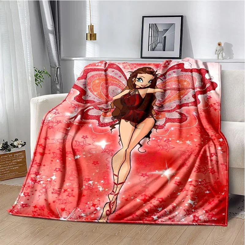 Butterfly Fairy Winx Club Ballet Girl Soft Plush Blanket,Flannel Blanket Throw Blanket for Living Room Bedroom Bed Sofa Picnic