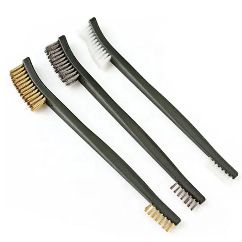 3PCS Dual Head Wire Brush Set Steel Metal Brass Nylon car Cleaning Polishing Rust Brush Metal Cleaning Brush Tool window cleaner