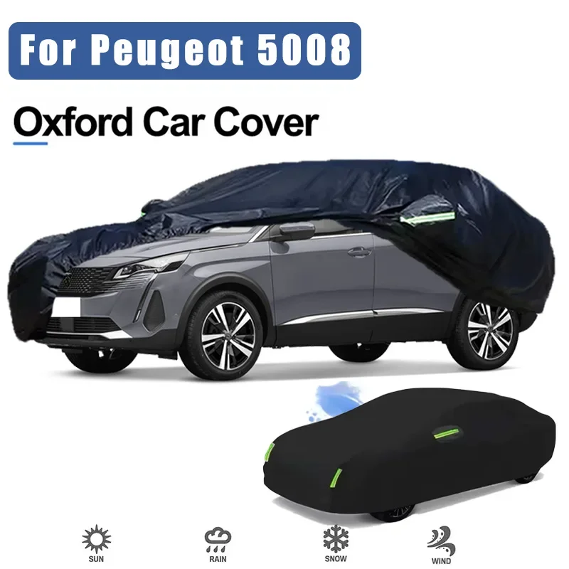 

For Peugeot 5008 Car Covers Outdoor Waterproof Dustproof Sun Rain Snow Protection Thick Oxford Cloth Car Accessories