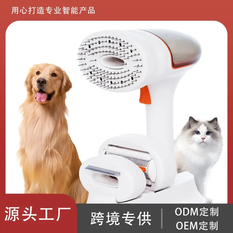 Wireless Rechargeable Pet Grooming Brush Suction Hair Remover Comb With Light Function For Dog Cat Fur Cleaning