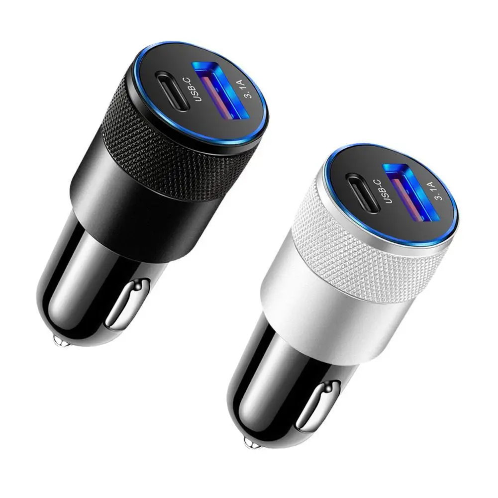 USB Quick Car Charger 12W 3.1A Type C PD Fast Charging Phone Car Adapter For iPhone 13 12 11 Pro Max Honor