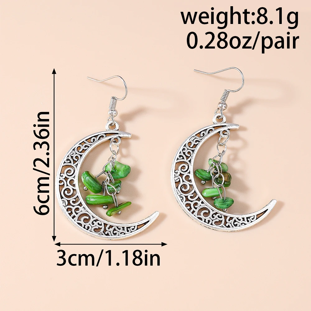 Aihua Böhmen Unregelmäßige Steine Creasent Mond Ohrringe Für Frauen Persönlichkeit Ästhetische Mode Ohrringe Schmuck Geburtstag Geschenke – Detail 2