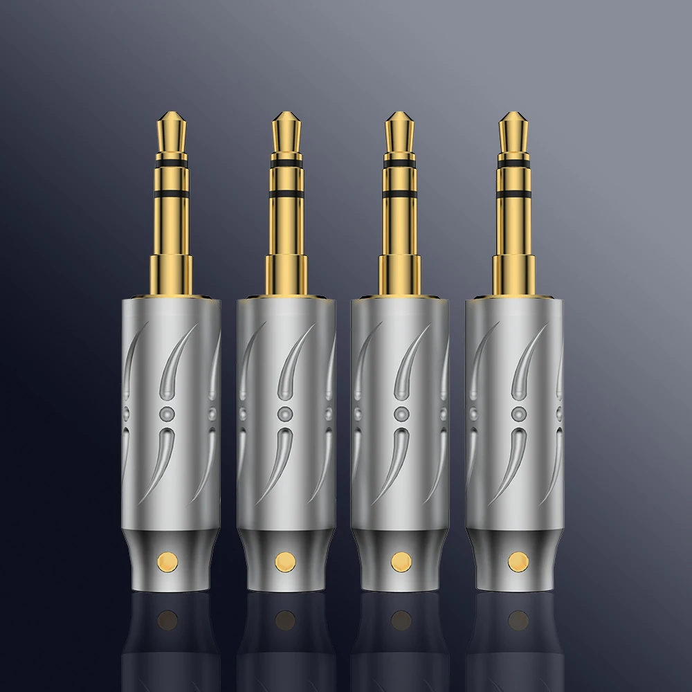 

Viborg VH302G High Grade 3.5mm Stereo Plug 4.4MM Balanced Audio Plug HIFI Gold /Rhodium Plated 3.5mm Stereo Connector