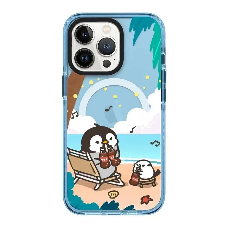 

Cute Penguin 2.0 Acrylic Black Border Magnetic Phone Case Cover for IPhone 11 12 13 14 15 Pro Max Case