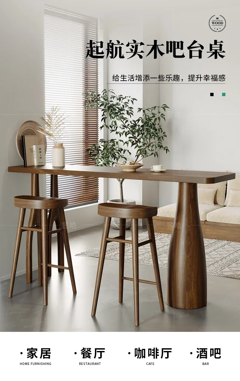 높은 나무 발코니 바 테이블 주방 럭셔리 현대 커피 칵테일 바 테이블 야외 거실 Tavoli Alti 가구