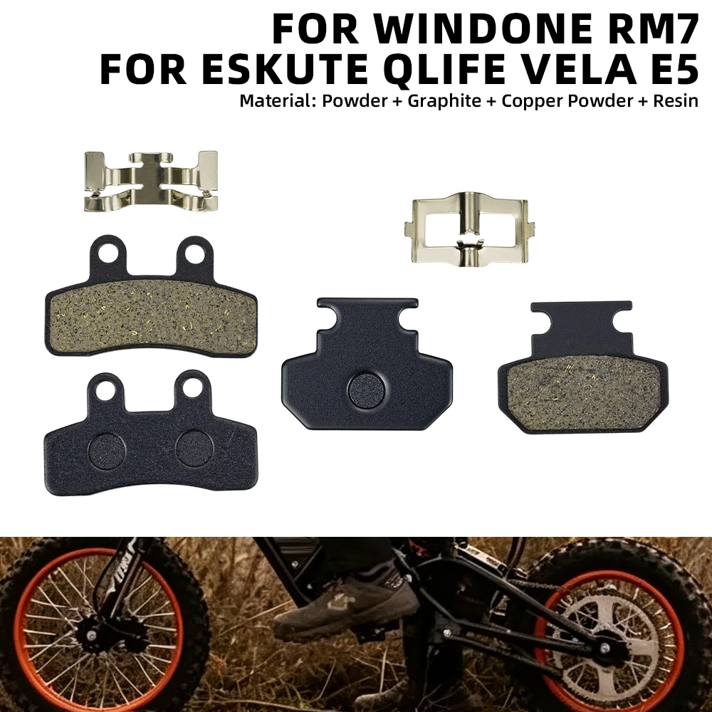 Brake Pads For Windone RM7 ESKUTE Qlife Vela E5 Front Rear Set Graphite Copper E-Bike Bicycle Braking Pads Electric Dirt Bike