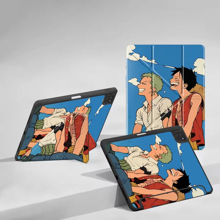 Ones P-Pieces Luffy Zoro Holder Cover Tablet Case For iPad Pro 2025 Mini 6 7 Air 4 5 M3 M2 1 2 M4 11inch Pro 11th 10th 9th 8th