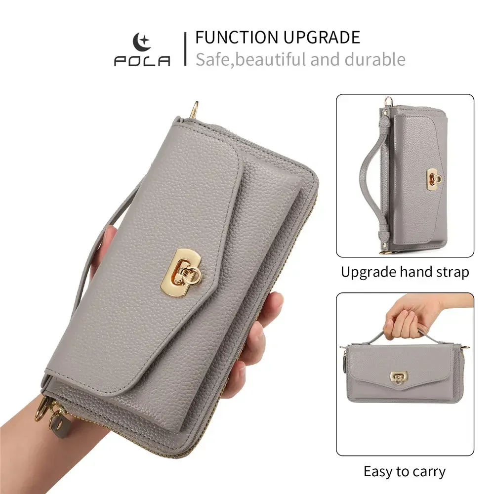 Multifunction Crossbody Handbag Case For Samsung Galaxy S24 S23 S22 Note 20 Wallet Cover For iPhone 16 15 14 13 12 11 Pro Max