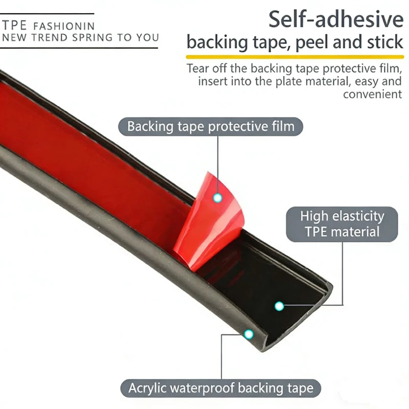 

1PC Soft Self-Adhesive U-Shaped Edge Band, Furniture Wooden Edge Decorative Strips, And Flexible Snap-Fit Cabinet Sealing Strips