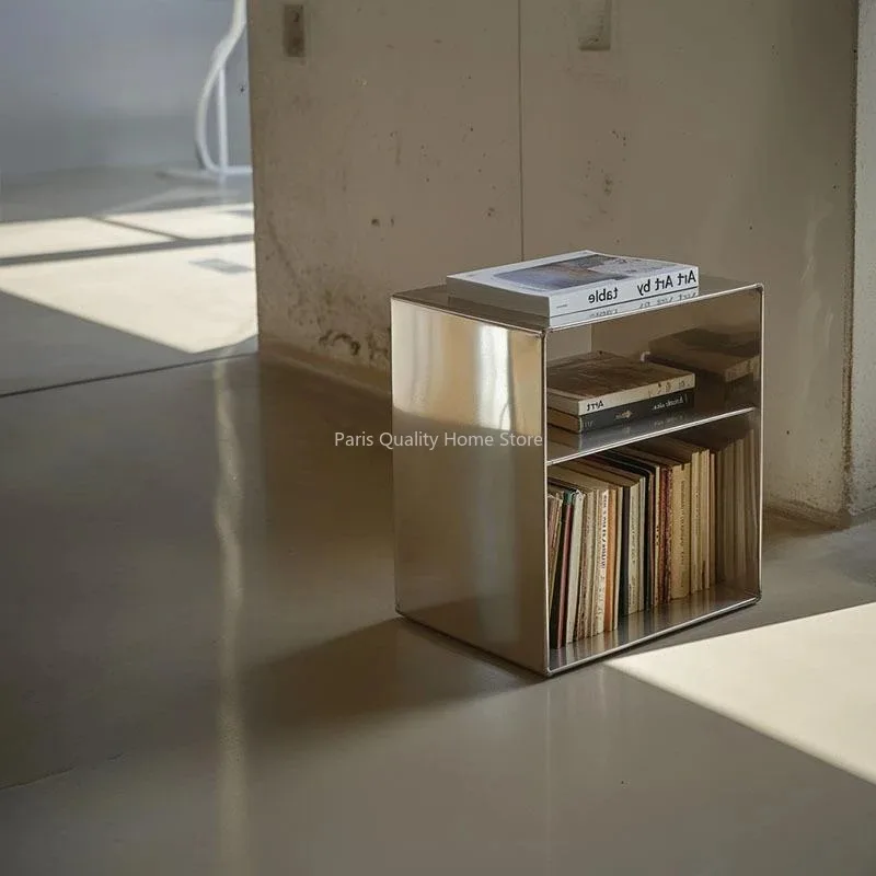 Living Room Sofa Side in Ancient Style Metal Coffee Bed Side Table Coffee Table Shelf Magazine Shelf
