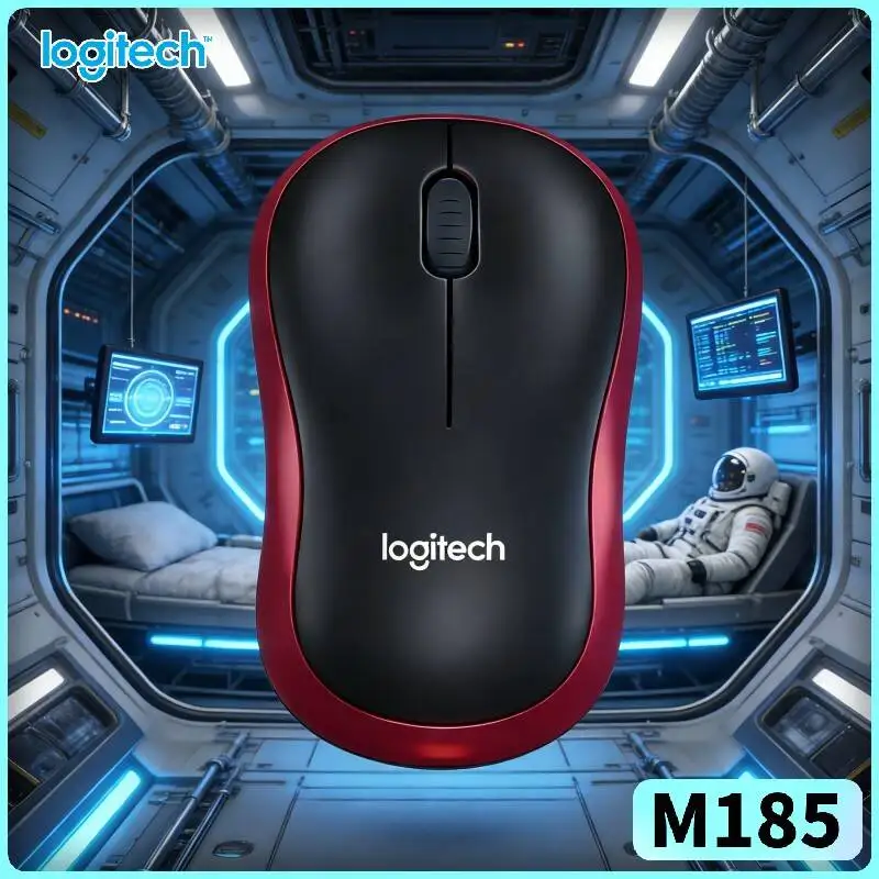 Logitech M185 Precise-Accuracy Mouse 1000 DPI Optical Sensor 2.4GHz 10m Range 12-Month Battery Home Work Office Accessory