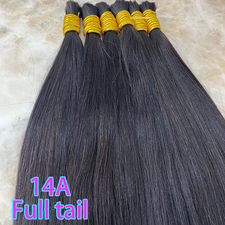 Human Hair Bulk No Weft 14A Thickening tail Remy Hair Vietnamese Hair Straight Hair Bulk Real Natural Hair Braiding Wholesale