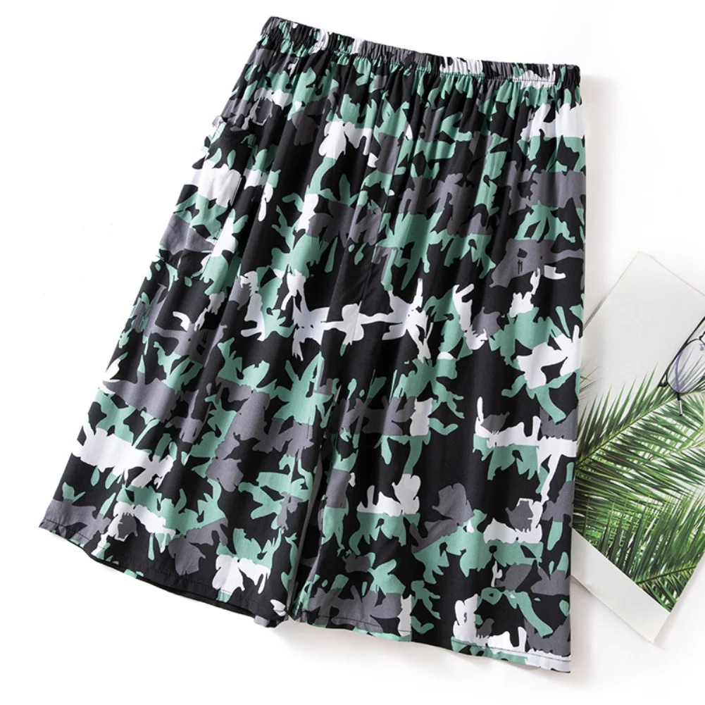 Summer Pajamas Mens Cotton And Silk Pajae Shorts Plus Size Beach Pants Loose Home Shorts Underwear Sleep Bottoms Daily Knickers