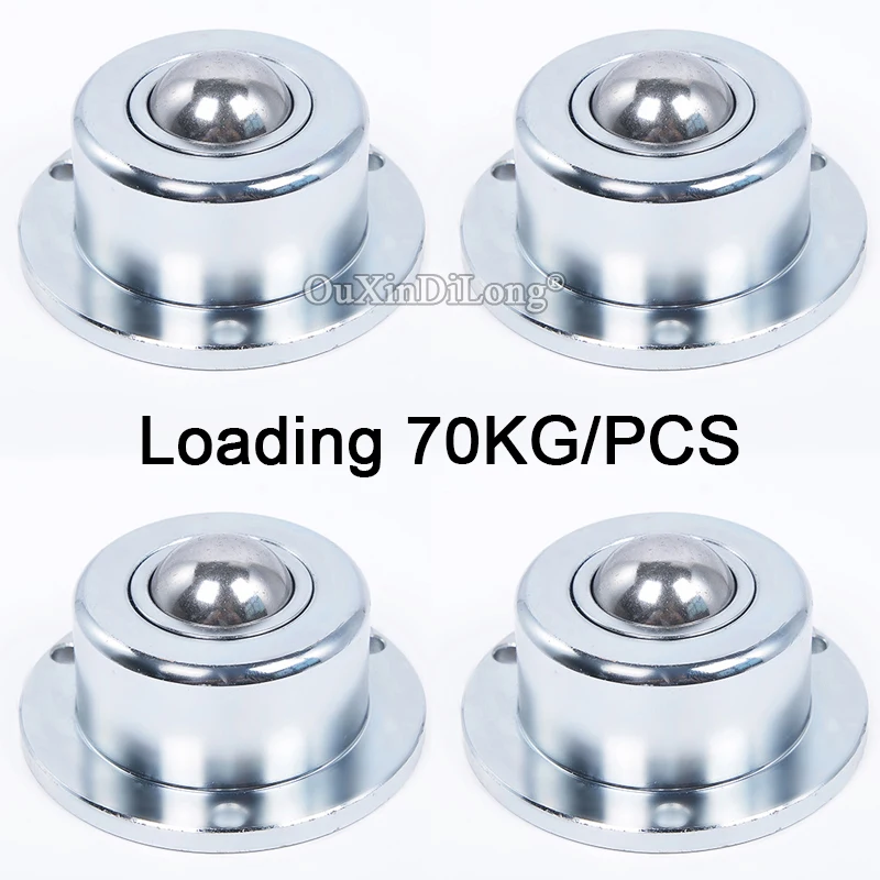 

4PCS Universal Ball Transfer Unit Casters Spring Damping Ball Bearing Bull Eye Wheel Conveyor Rollers Sliders Loading 70KG/PCS