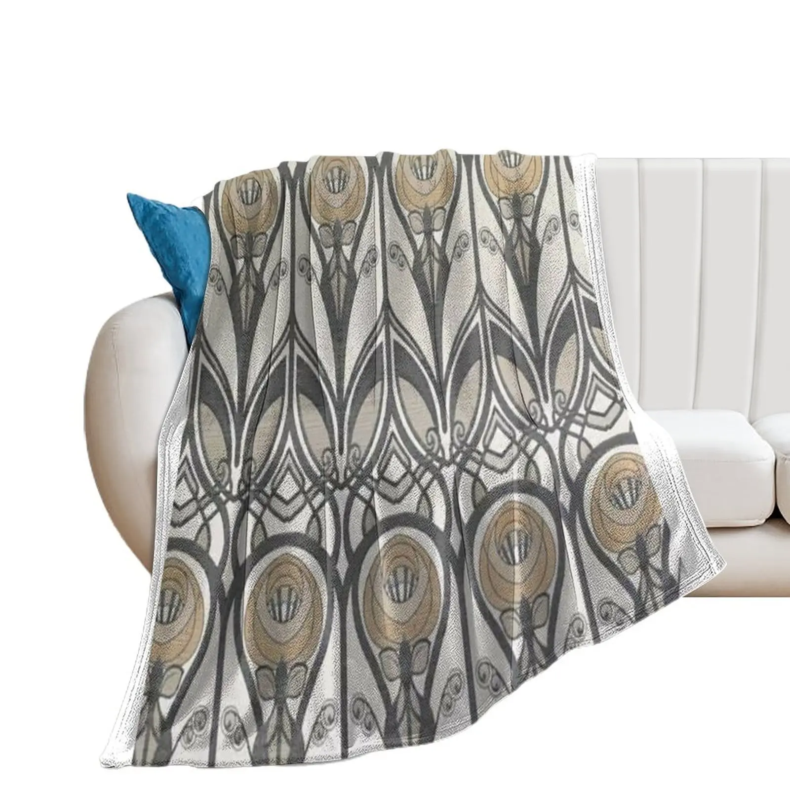 

Charles Rennie Mackintosh roses,Mackintosh abstract rose, Window Throw Blanket Fashion Sofas Heavy Blankets