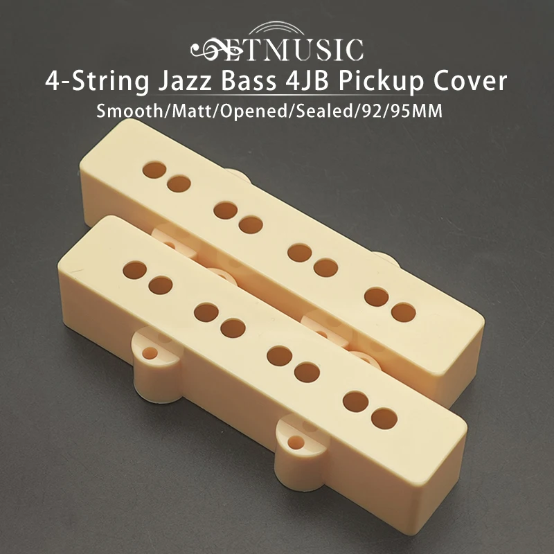 

20Pcs Jazz Bass 4JB Pickup Cover/Bobbin Smooth/Matt Surface Opened/Sealed Type 92/95MM for 4 String Electric Bass 4JB Bass Black