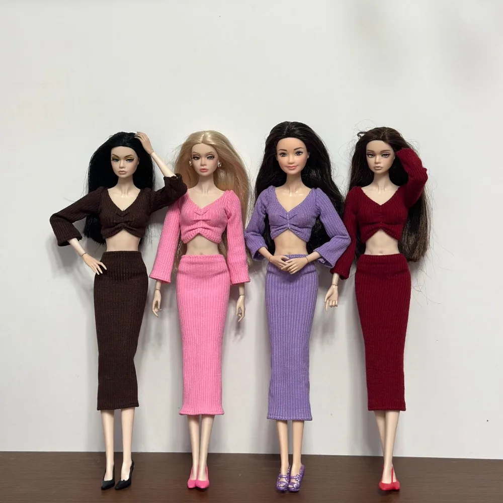 2025 تصميم جديد 30 سنتيمتر مجموعة ملابس الدمى/بلوزة بانت طويلة الأكمام سترة تنورة فستان/أزياء الزي ل 1/6 Xinyi FR ST OB BB دمية