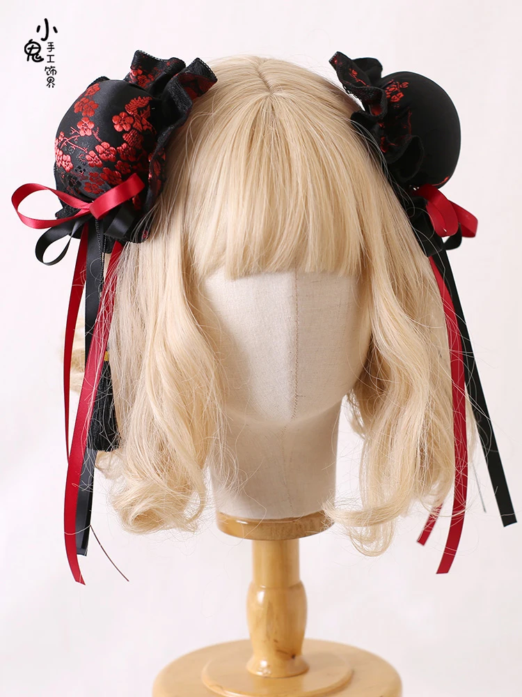 Chinese Style Cheongsam Hair Bag Lolita Maruko Headdress Barrettes Fringe Side Clip Hair Accessories a Pair of Hairclips