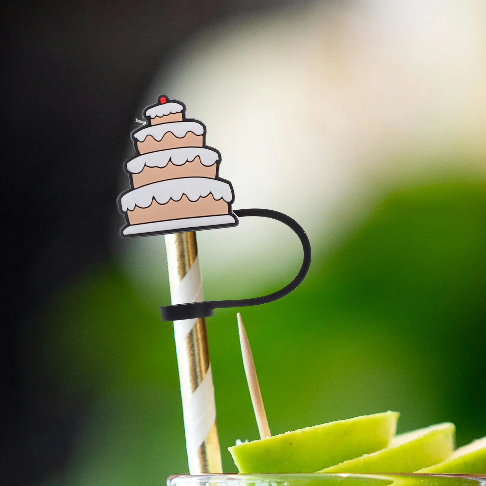 

10Pcs Straw Covers Silicone Cute Reusable Tips Protector Wedding Series Straw Stoppers for Tumblers Drinking Straws Decorations