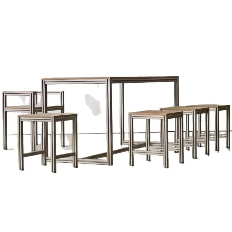 

Ocean board table and chair combination, commercial coffee table bar, high stool simple writing desk