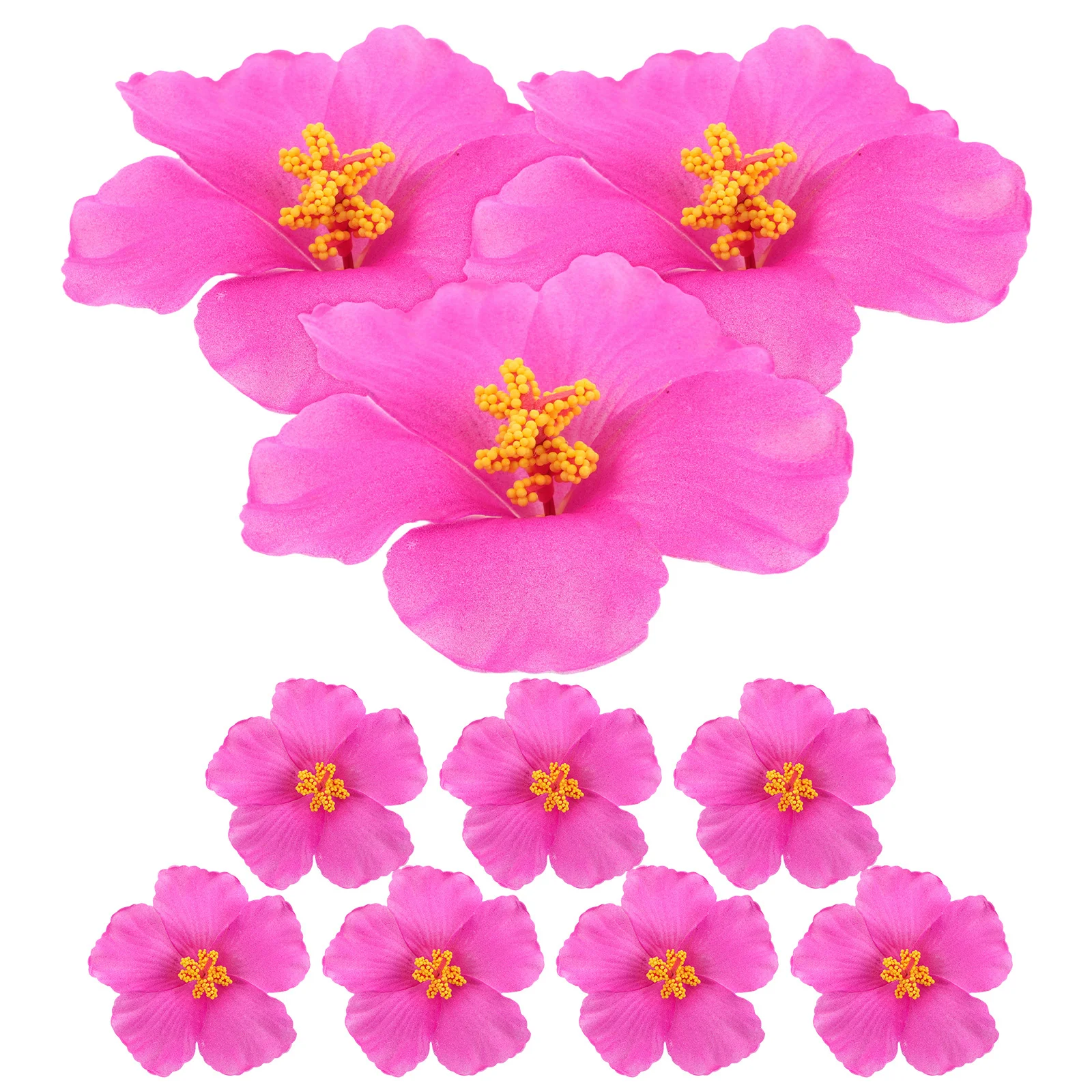 

10Pcs Artificial Hibiscus Flowers Realistic Tropical Party Decorations Summer Flower Decor Hawaiian Luau Wedding Photo Props