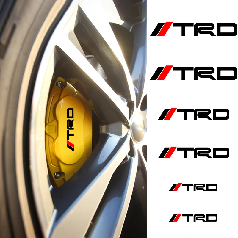 6 قطعة ملصقات فرجار فرامل السيارة مقاومة للحرارة الديكور الشارات البلاستيكية لتويوتا TRD كورولا يارس Chr Auris Rav4 بريوس برادو #2