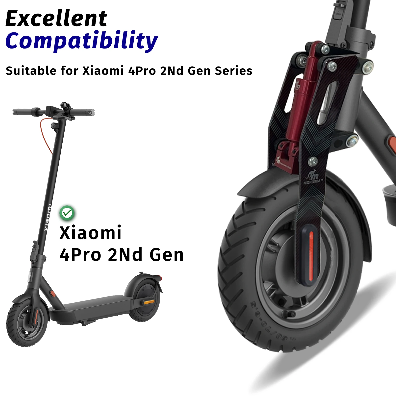 

Monorim Front Suspension use for xiaomi 4pro 2nd gen Scooter model M4P2 v5.0 Specially for 8.5/10inch Shock Absorber Accessories