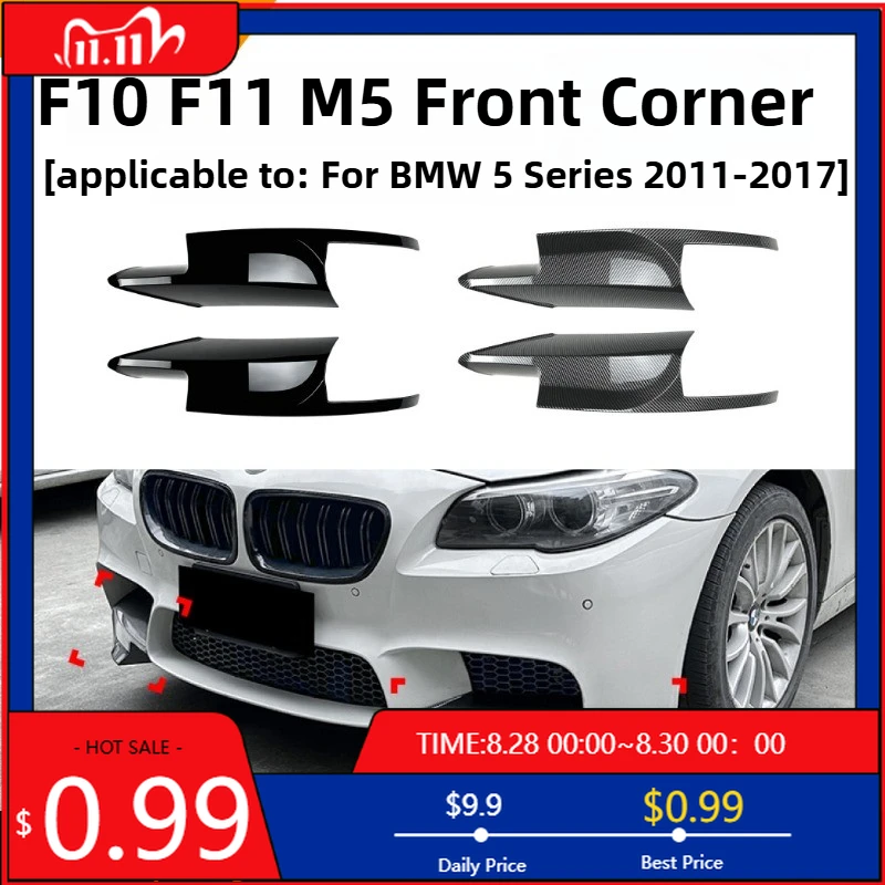 

Hot Ornaments For BMW 5 Series F10 F11 M5 2011-2017 Front Bumper Corner Car Sticker Exterior Modification Accessories Interior S