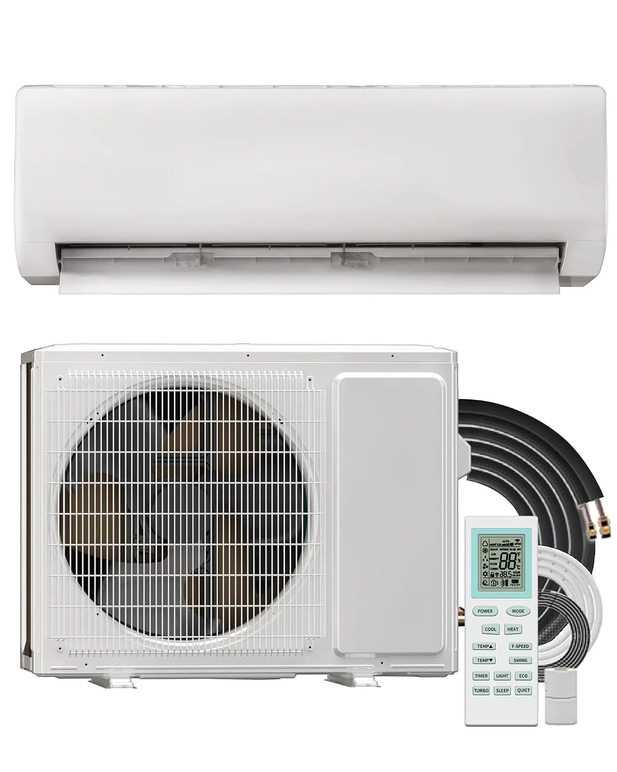 Mini Split AC/Heating System, Energy Efficient Inverter AC Unit with 1 Ton Heat Pump, 12000 BTU Air Conditioner,, Custom
