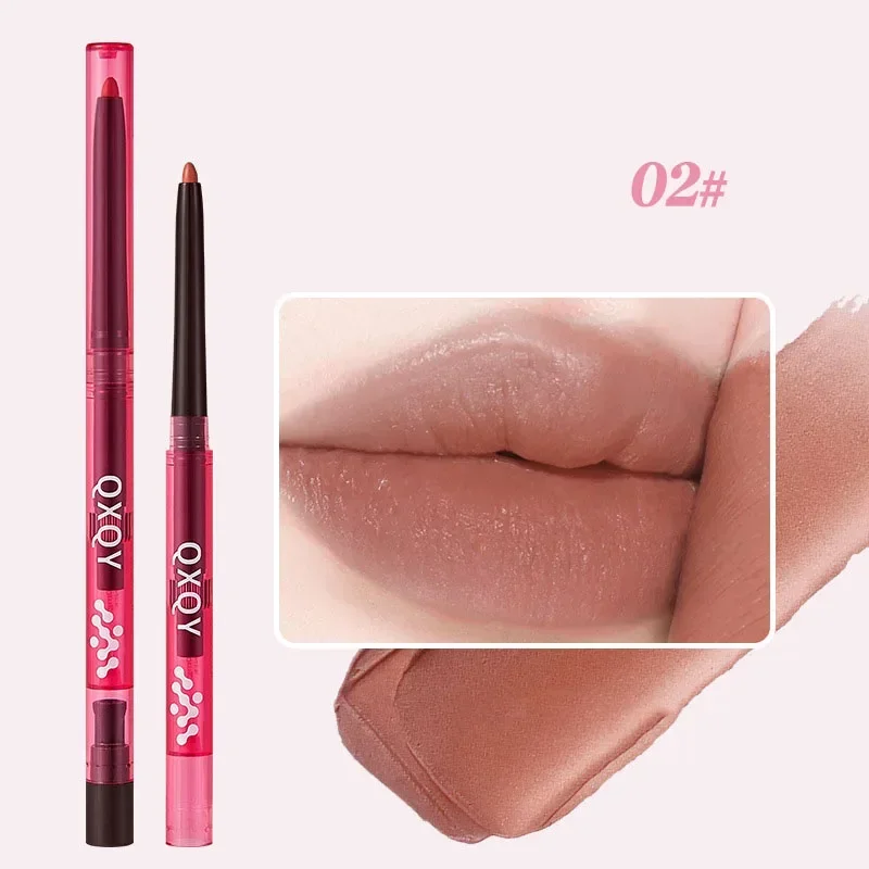 2 cores delineador labial à prova dwaterproof água fosco batom lápis contorno lábios maquiagem nude pêssego rosa lábio forro lápis marrom lipliner cosméticos