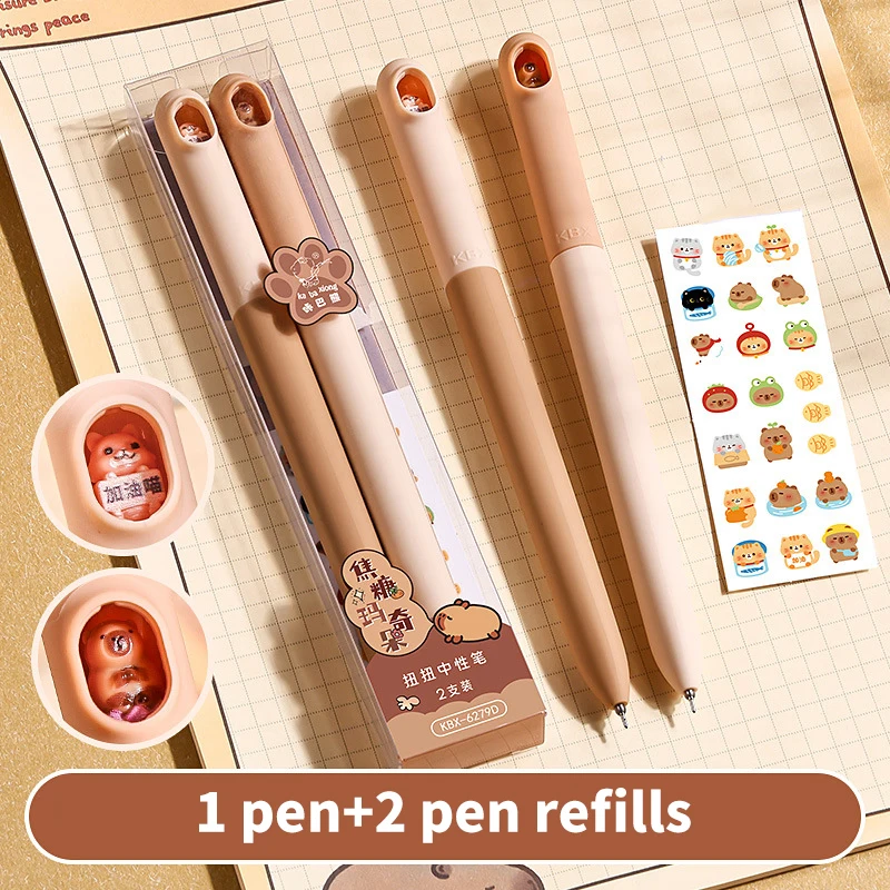 

1 комплект, 145 м, милая гелевая ручка с капибарой, кавайная капибара, быстросохнущие гладкие ручки для письма, креативная нейтральная ручка, канцелярские принадлежности, офисные принадлежности