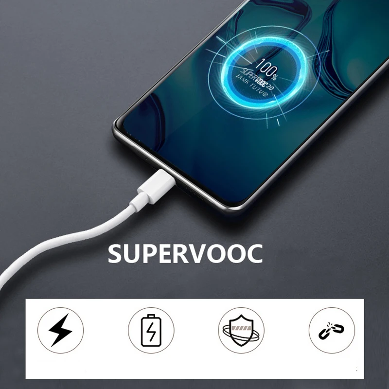 Для OPPO 80 Вт SUPERVOOC 2.0 Кабель для быстрой зарядки USB Type C 8A Для Reno8 Reno9 Reno10 Pro+ K10 Find X5 X6 Pro