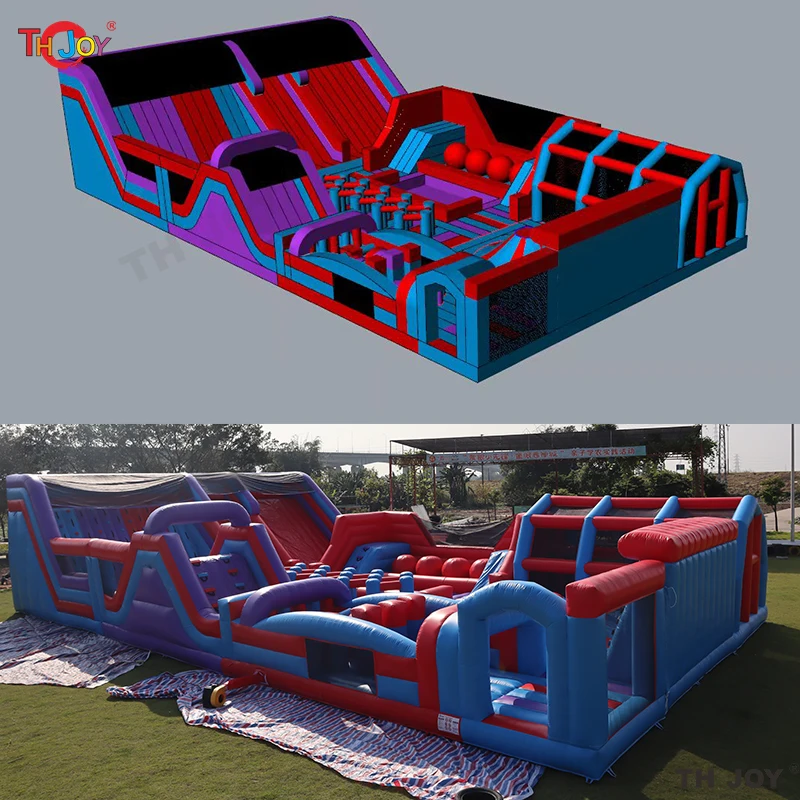 Castillo de rebote inflable gigante para exteriores, trampolín multifunción para Parque interior, 24x14m