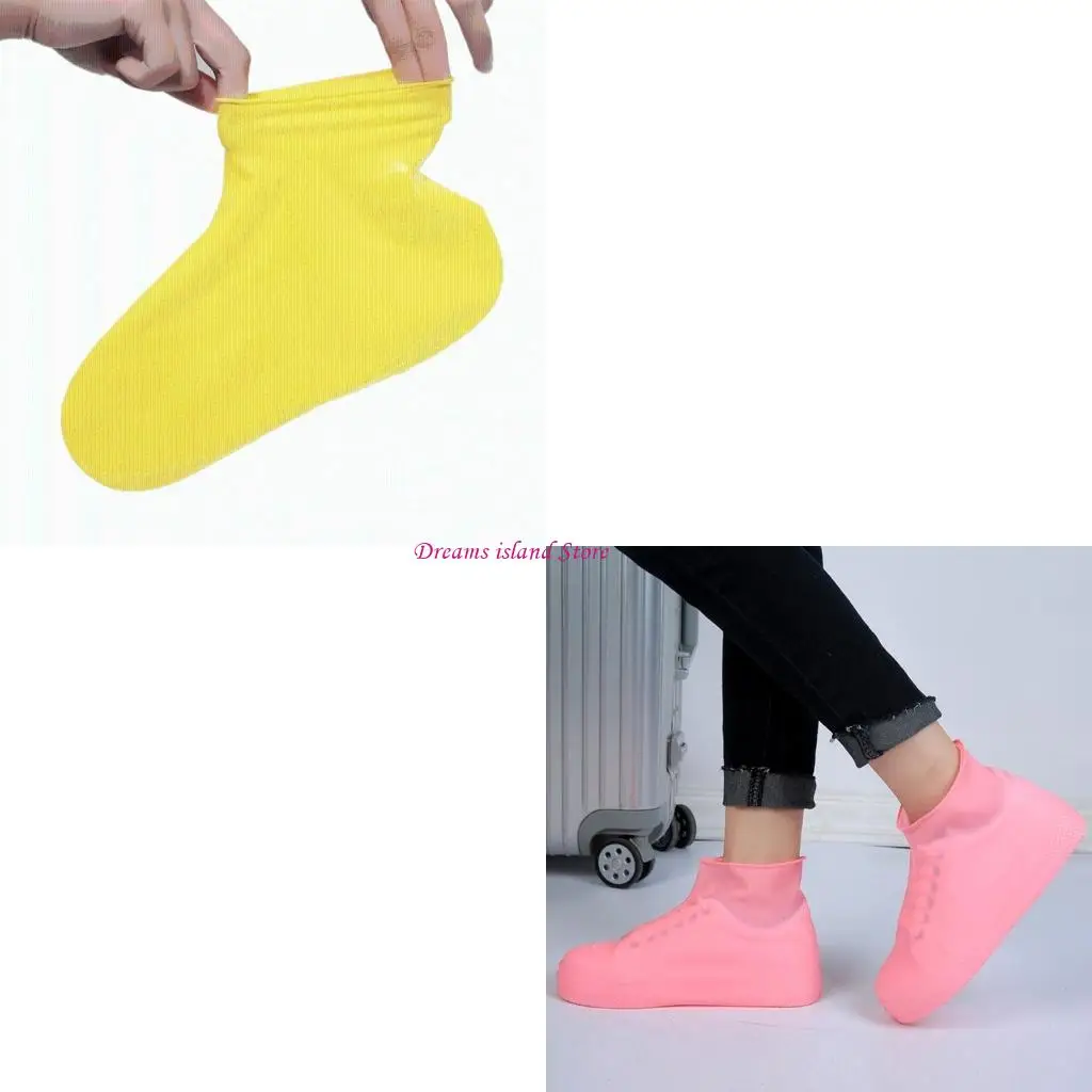 Rubber Waterproof Shoe Covers Not slip Rain Protectors Rain Galoshes Suitable for Rainy Days Camping Fishing,Car Washing HX6C