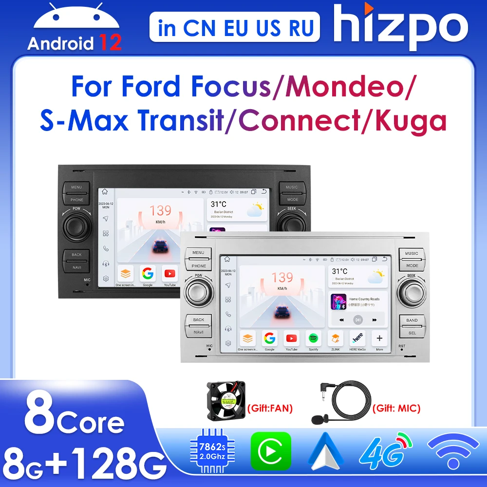 

Choice 7" Wireless Carplay for Ford Focus Mondeo Fiesta S-MAX Galaxy Transit Fusion Connect Kuga Car Radio Multimedia Player GPS