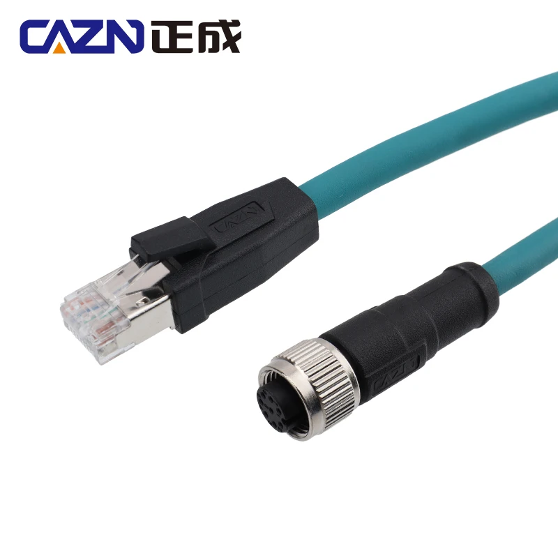 Ethernet M12 to RJ45 Connector M12 8 pin A code Female Male to RJ45 Waterproof Ethernet Cables