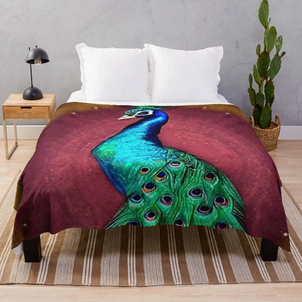 

Sophisticated Peacock Throw Blanket Stylish Decor Blanket Gift for Friends Roommate