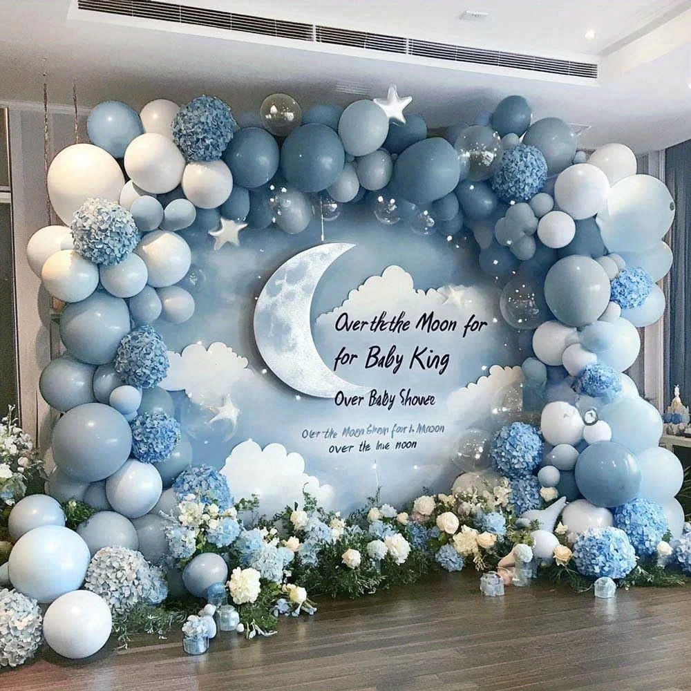 104Pcs Blue White Balloon Arch Garland Kit Ocean Theme Photo Booth Party Decor