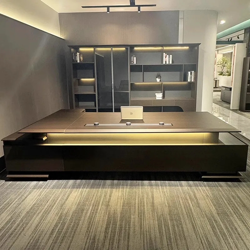 Modern solid wood office conference table space, sturdy structure, bedside table