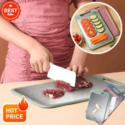 Stainless Steel Cutting Board, Non-Slip Double Sided Chopping Board, Easy Clean Kitchen Cutting Board with Juice Groove